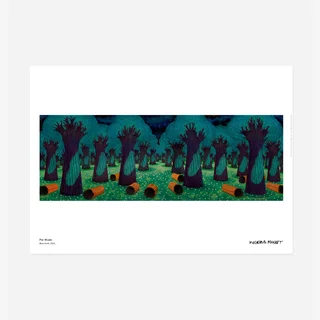 Blue hunt by Per Wizén, a horizontal poster featuring natural landscapes, in teal and green tones.