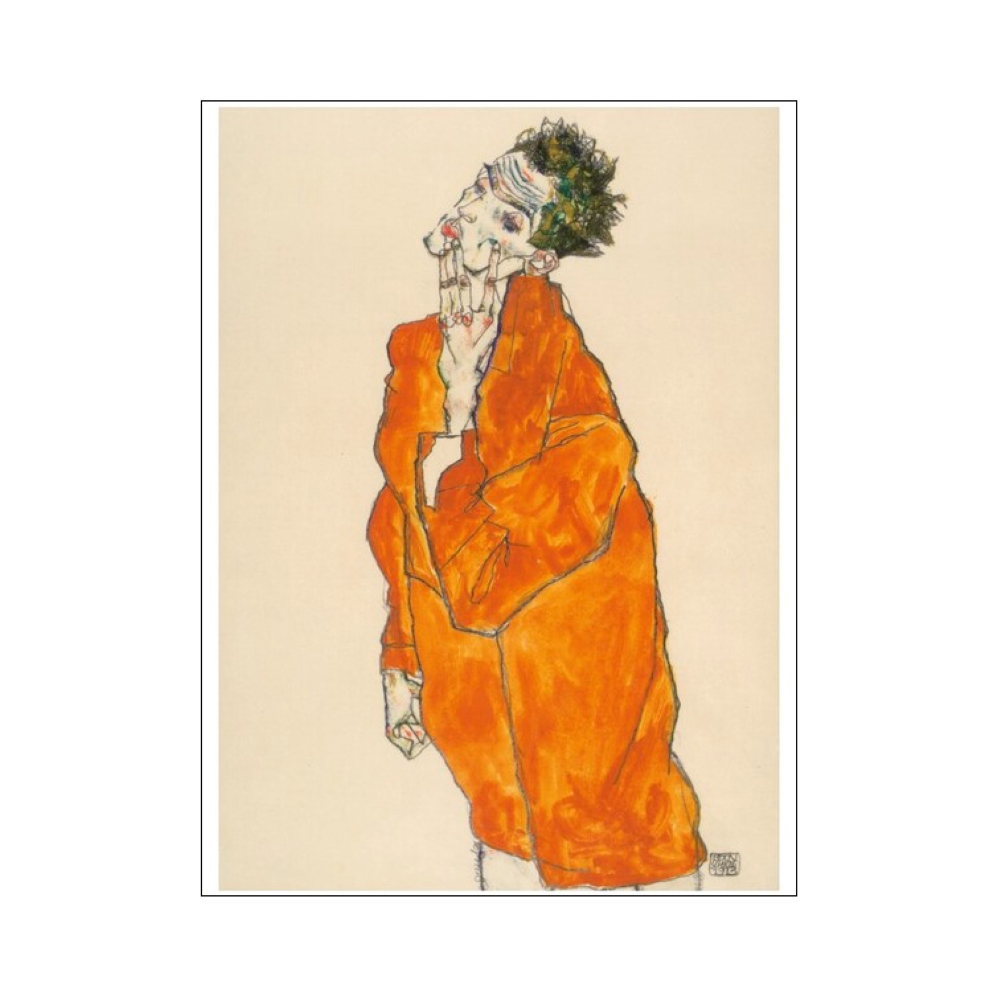 Egon Schiele|Self-Portrait in orange Jacket (橙色夾克的自畫像) — 照片 1