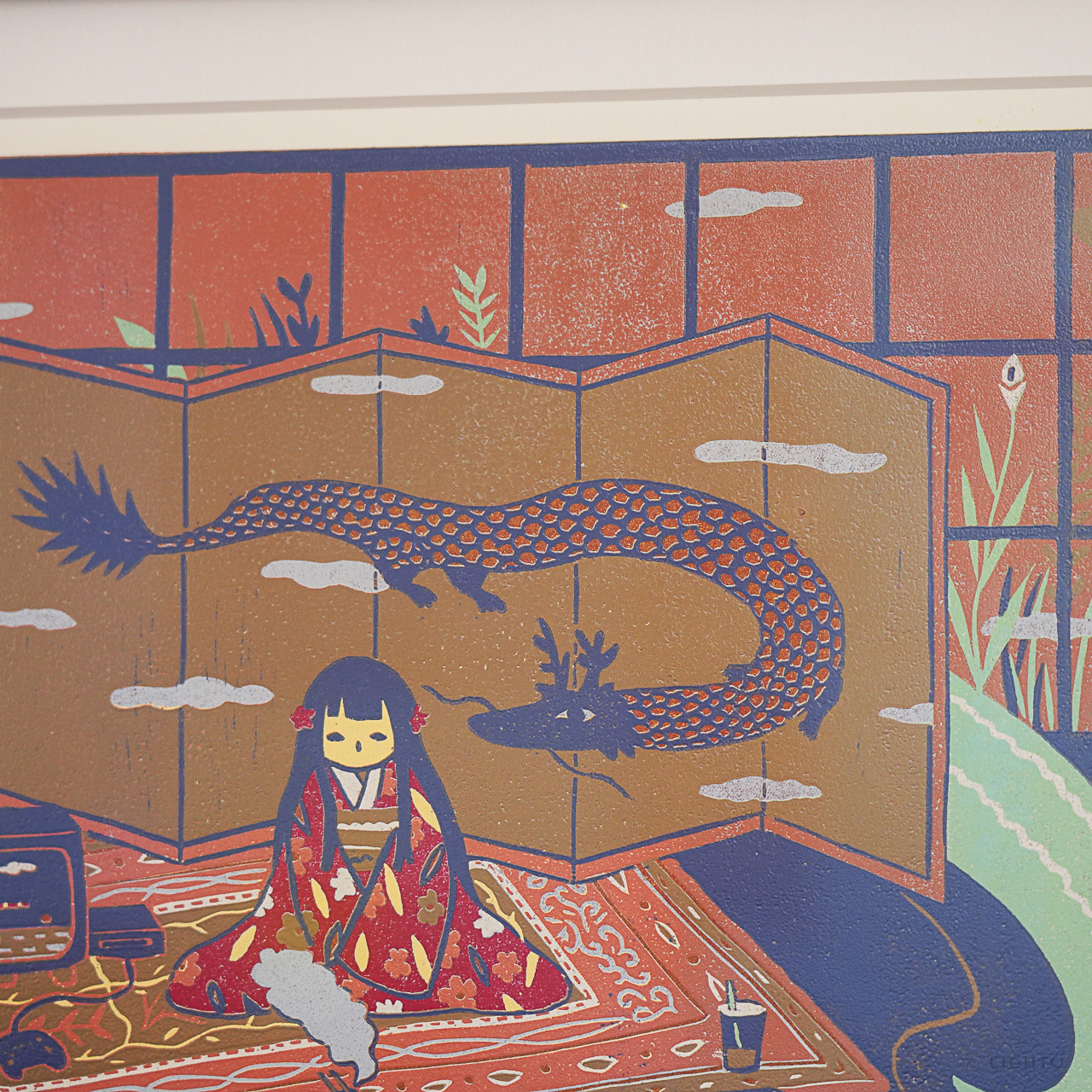 Room by XINs, a horizontal limited-edition artwork featuring figures and characters, in red / orange tones.