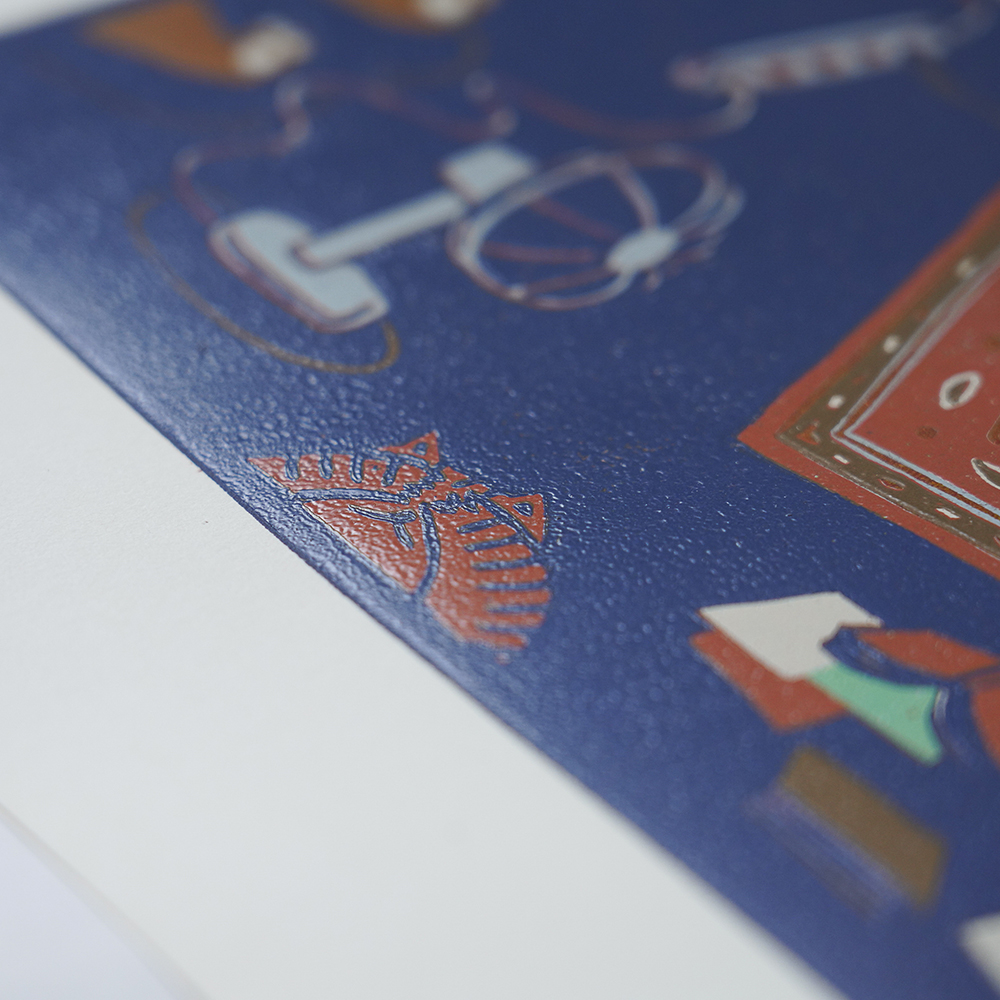 Room by XINs, a horizontal limited-edition artwork featuring figures and characters, in red / orange tones.