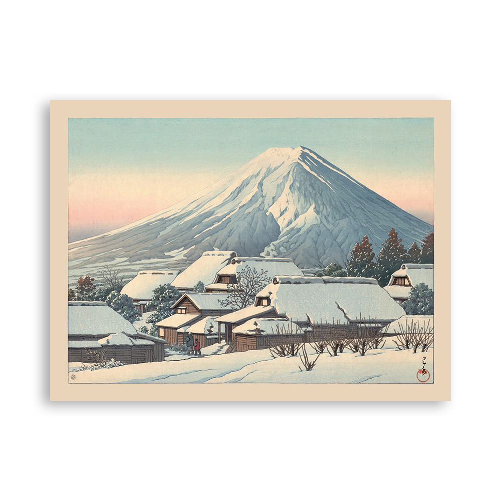 川瀬巴水 Kawase Hasui|雪後清理,吉田 — 照片 1