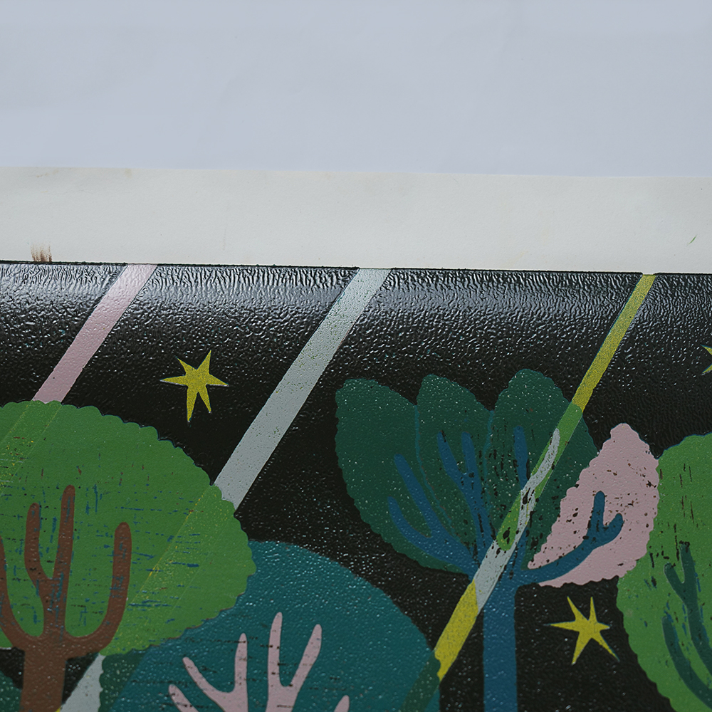 Forest Green by XINs, a vertical limited-edition artwork featuring figures and characters, in green tones.