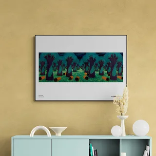 Blue hunt by Per Wizén, a horizontal poster featuring natural landscapes, in teal and green tones.