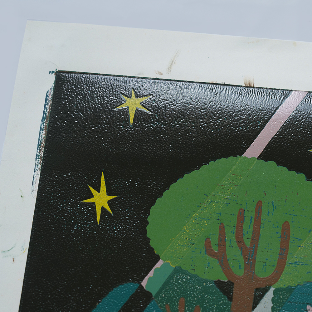 Forest Green by XINs, a vertical limited-edition artwork featuring figures and characters, in green tones.
