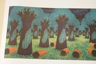 Blue hunt by Per Wizén, a horizontal poster featuring natural landscapes, in teal and green tones.