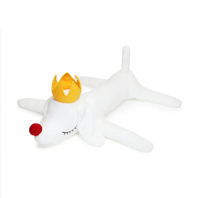 Nara King Plush Puppy by Yoshitomo Nara, an artist-designed object featuring characters, in black and white and yellow tones. Cover image.