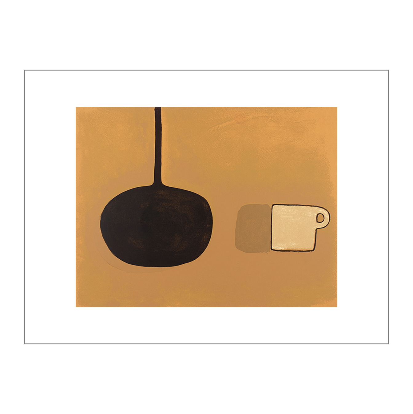 William Scott|Black Pan, Beige Cup on Brown, 1970 — 照片 1