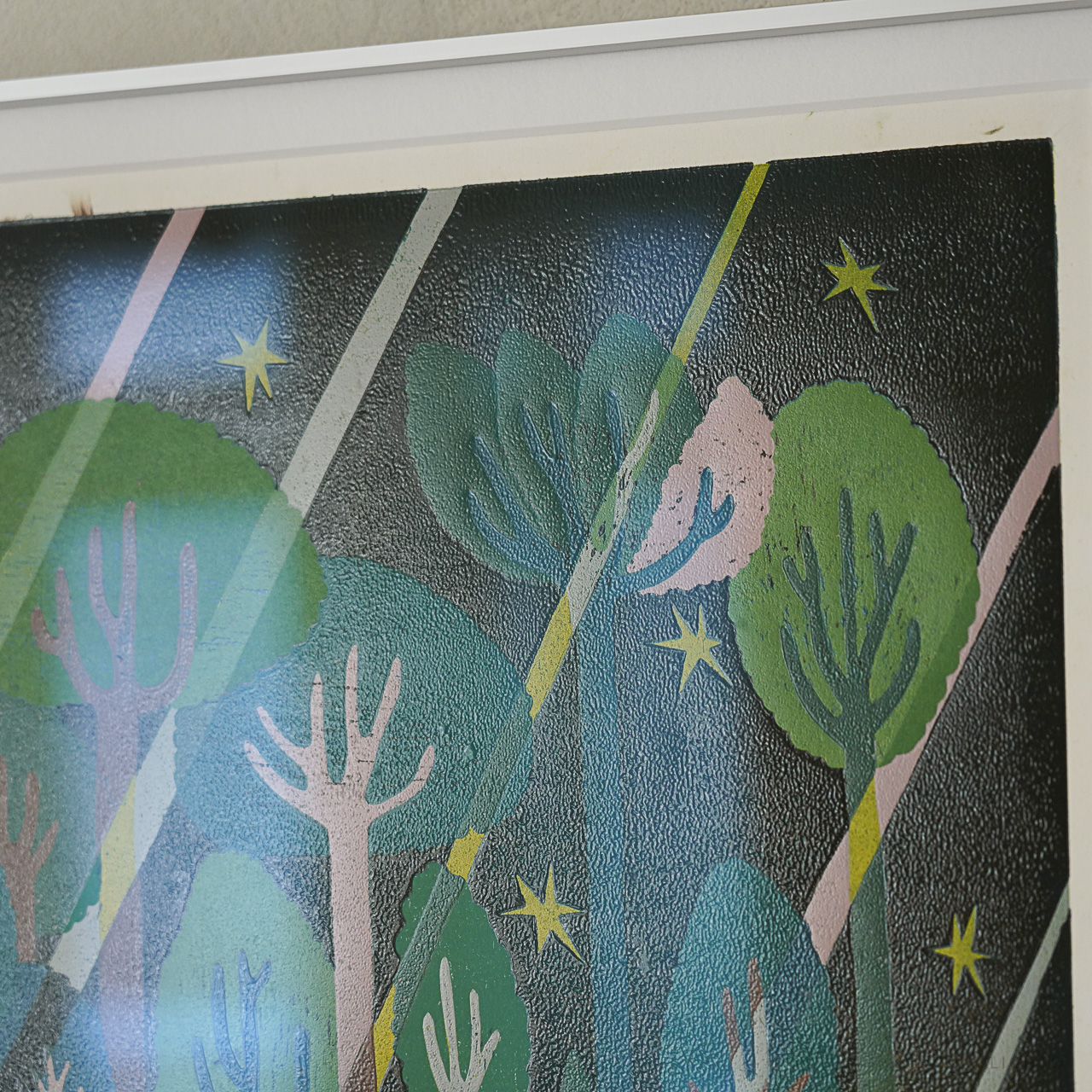 Forest Green by XINs, a vertical limited-edition artwork featuring figures and characters, in green tones.