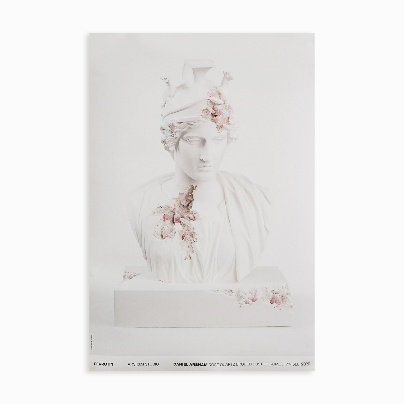 絕版|Daniel Arsham|Rose Quartz Eroded Bust of Rome Divinisée 玫瑰石英侵蝕的羅馬神化胸像 — 照片 1