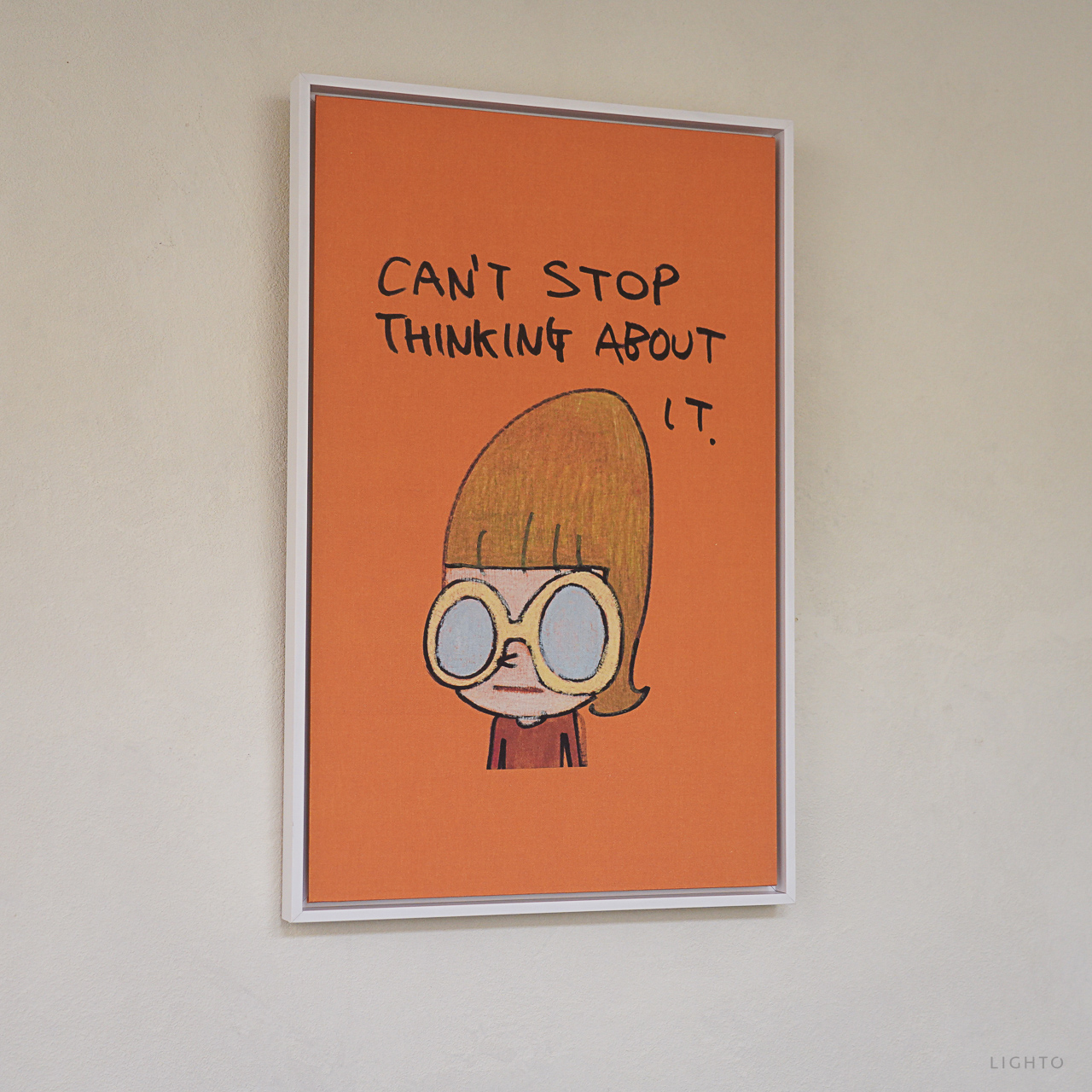 絕版|布巾裱框|奈良美智 Yoshitomo Nara|Can't Stop Thinking about it — 照片 1