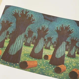 Blue hunt by Per Wizén, a horizontal poster featuring natural landscapes, in teal and green tones.