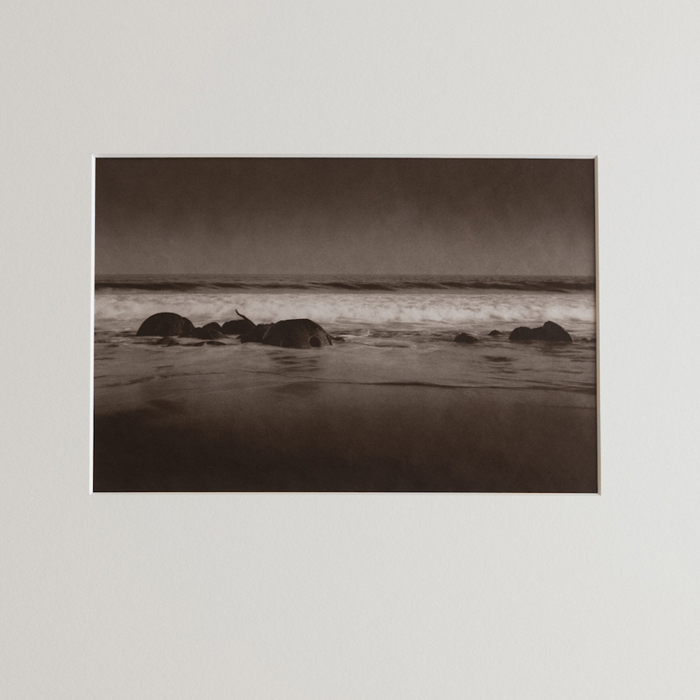Decaying Slope Block #6 by Kino Koike, a vertical limited-edition artwork featuring natural landscapes and photographic and realistic imagery, in grey tones.