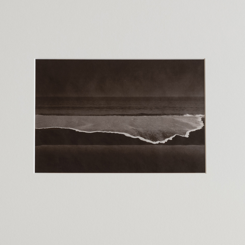 Wave Traces #9 by Kino Koike, a vertical limited-edition artwork featuring natural landscapes and photographic and realistic imagery, in black and white tones.