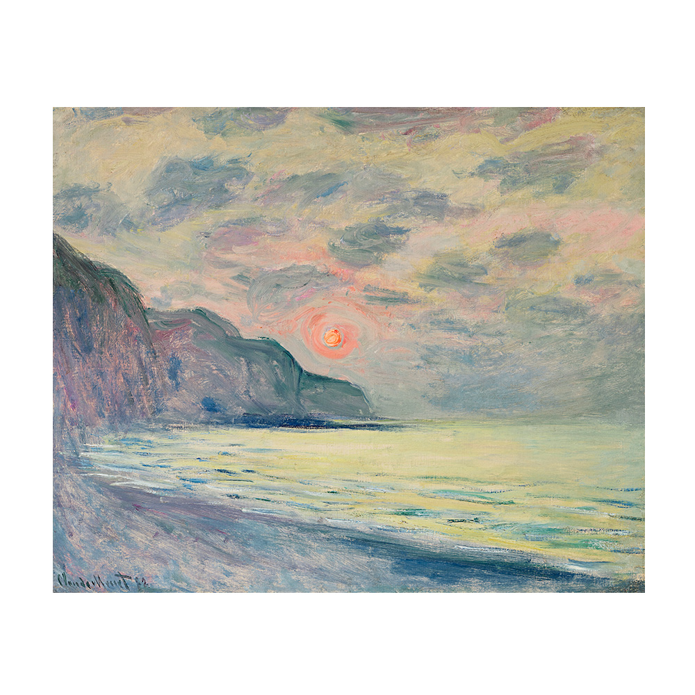 莫內 Monet|日落,多霧的天氣,布維爾 Soleil couchant, temps brumeux, Pourville — 照片 1