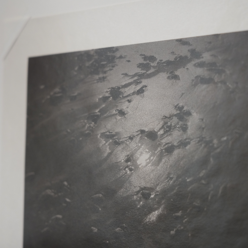 Sand and Sun #6 by Kino Koike, a vertical limited-edition artwork featuring natural landscapes and photographic and realistic imagery, in black and white and grey tones.