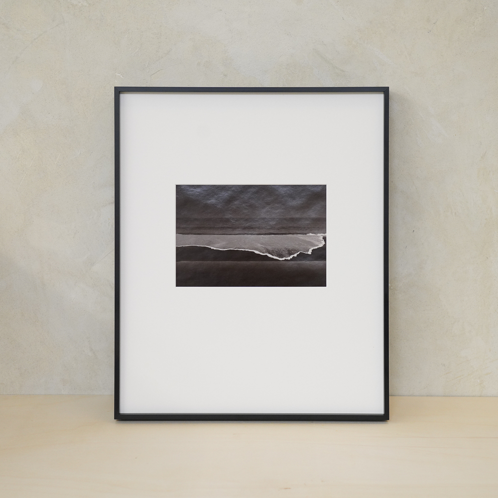 Wave Traces #9 by Kino Koike, a vertical limited-edition artwork featuring natural landscapes and photographic and realistic imagery, in black and white tones.