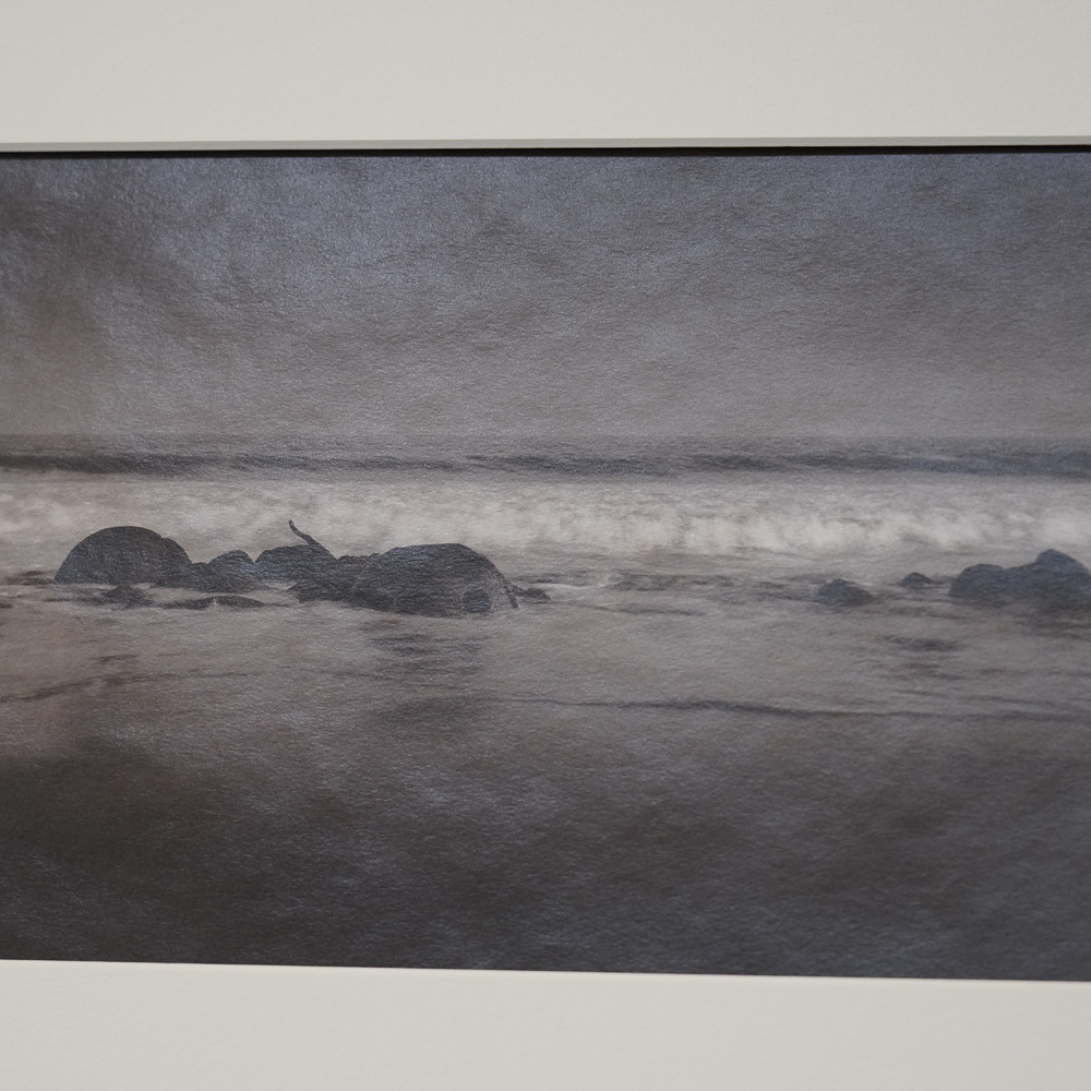 Decaying Slope Block #6 by Kino Koike, a vertical limited-edition artwork featuring natural landscapes and photographic and realistic imagery, in grey tones.