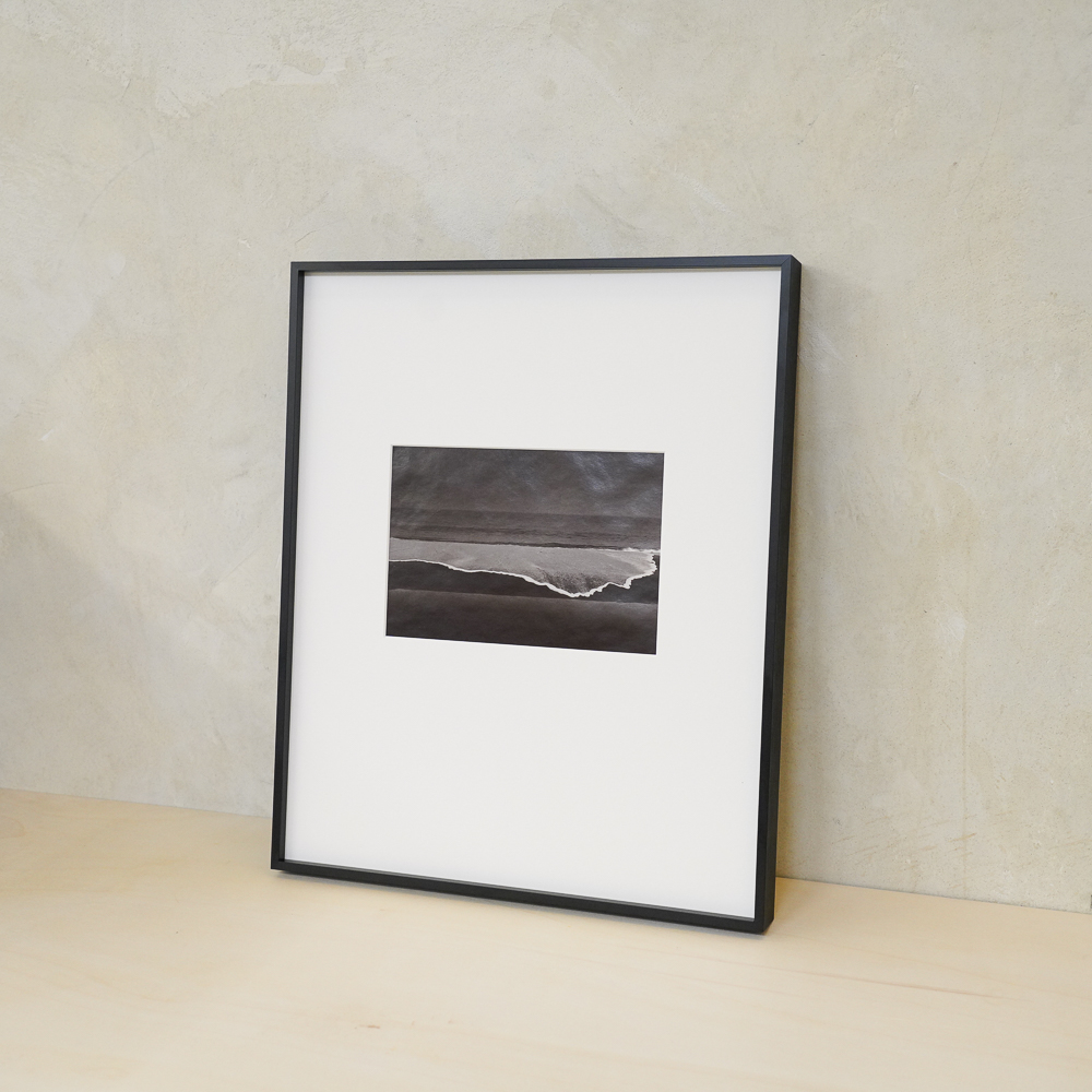 Wave Traces #9 by Kino Koike, a vertical limited-edition artwork featuring natural landscapes and photographic and realistic imagery, in black and white tones.