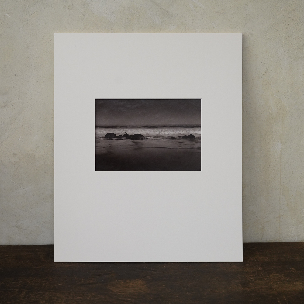 Decaying Slope Block #6 by Kino Koike, a vertical limited-edition artwork featuring natural landscapes and photographic and realistic imagery, in grey tones.