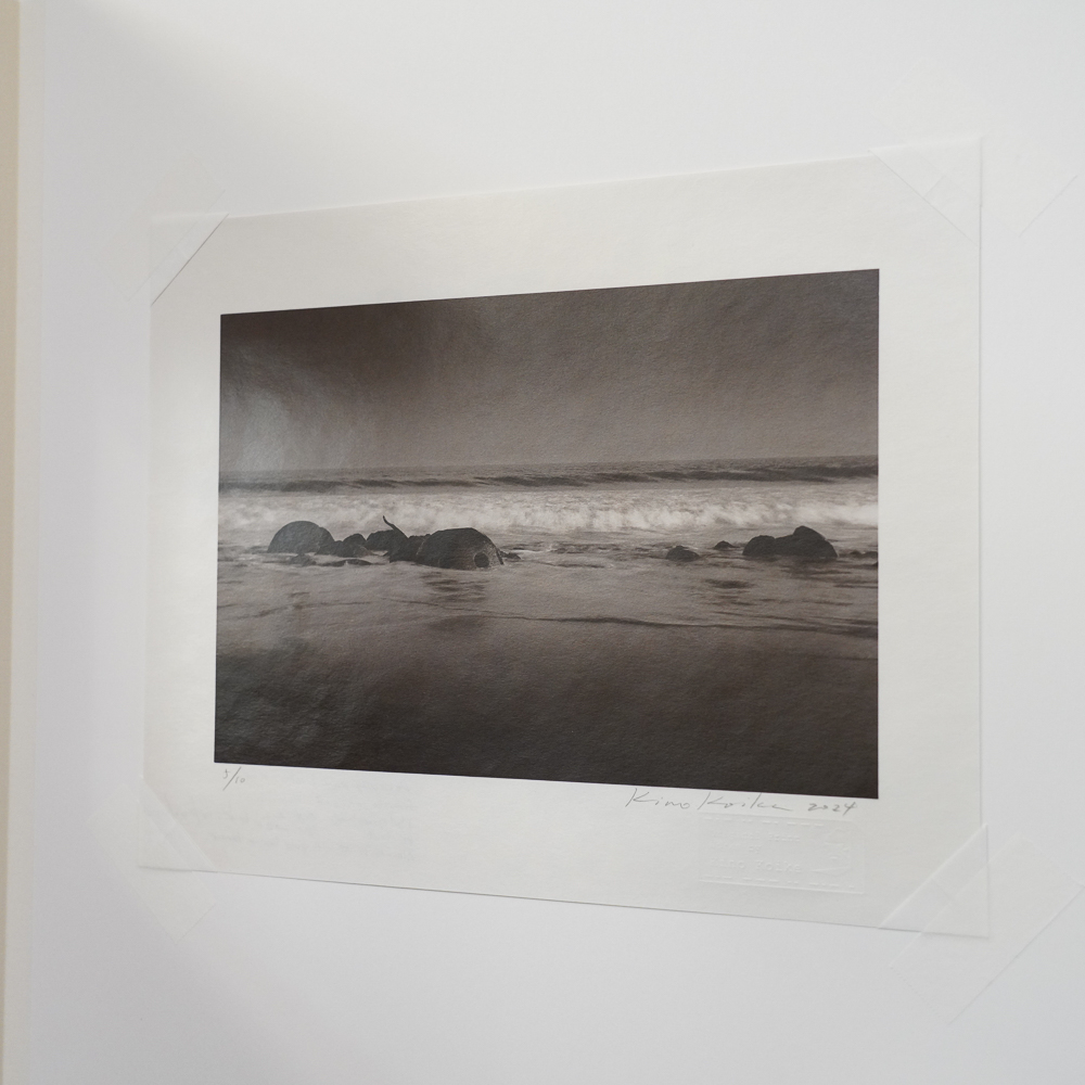 Decaying Slope Block #6 by Kino Koike, a vertical limited-edition artwork featuring natural landscapes and photographic and realistic imagery, in grey tones.