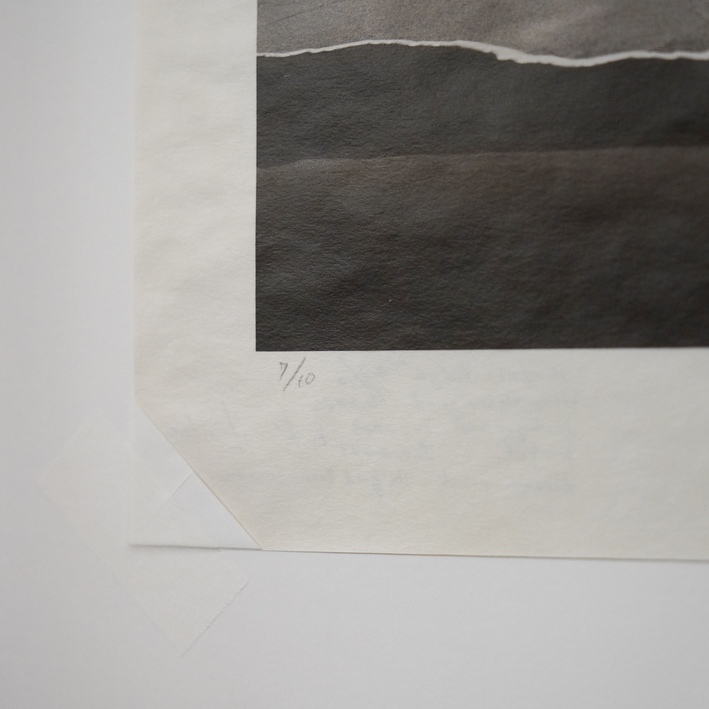 Wave Traces #9 by Kino Koike, a vertical limited-edition artwork featuring natural landscapes and photographic and realistic imagery, in black and white tones.