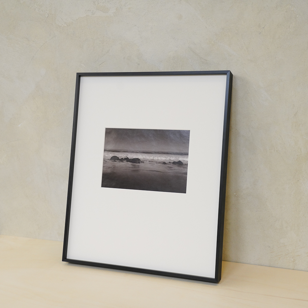 Decaying Slope Block #6 by Kino Koike, a vertical limited-edition artwork featuring natural landscapes and photographic and realistic imagery, in grey tones.