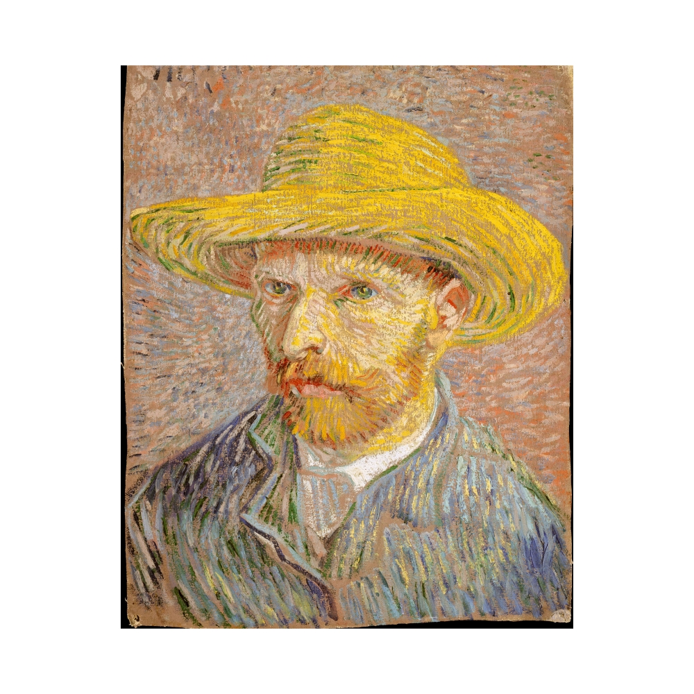 梵谷 Van Gogh|Self-Portrait with a Straw Hat (obverse- The Potato Peeler) — 照片 1