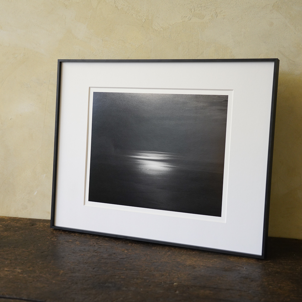 Seascapes - 250503 by aPo, a horizontal limited-edition artwork featuring natural landscapes and photographic and realistic imagery, in black and white tones.