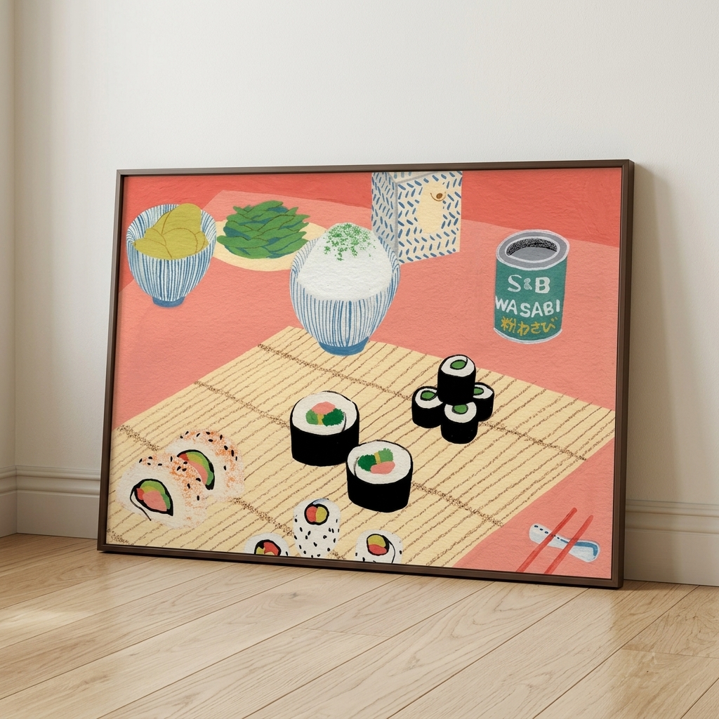 Eating sushi | Food restaurant hanging paintings — Photo 1