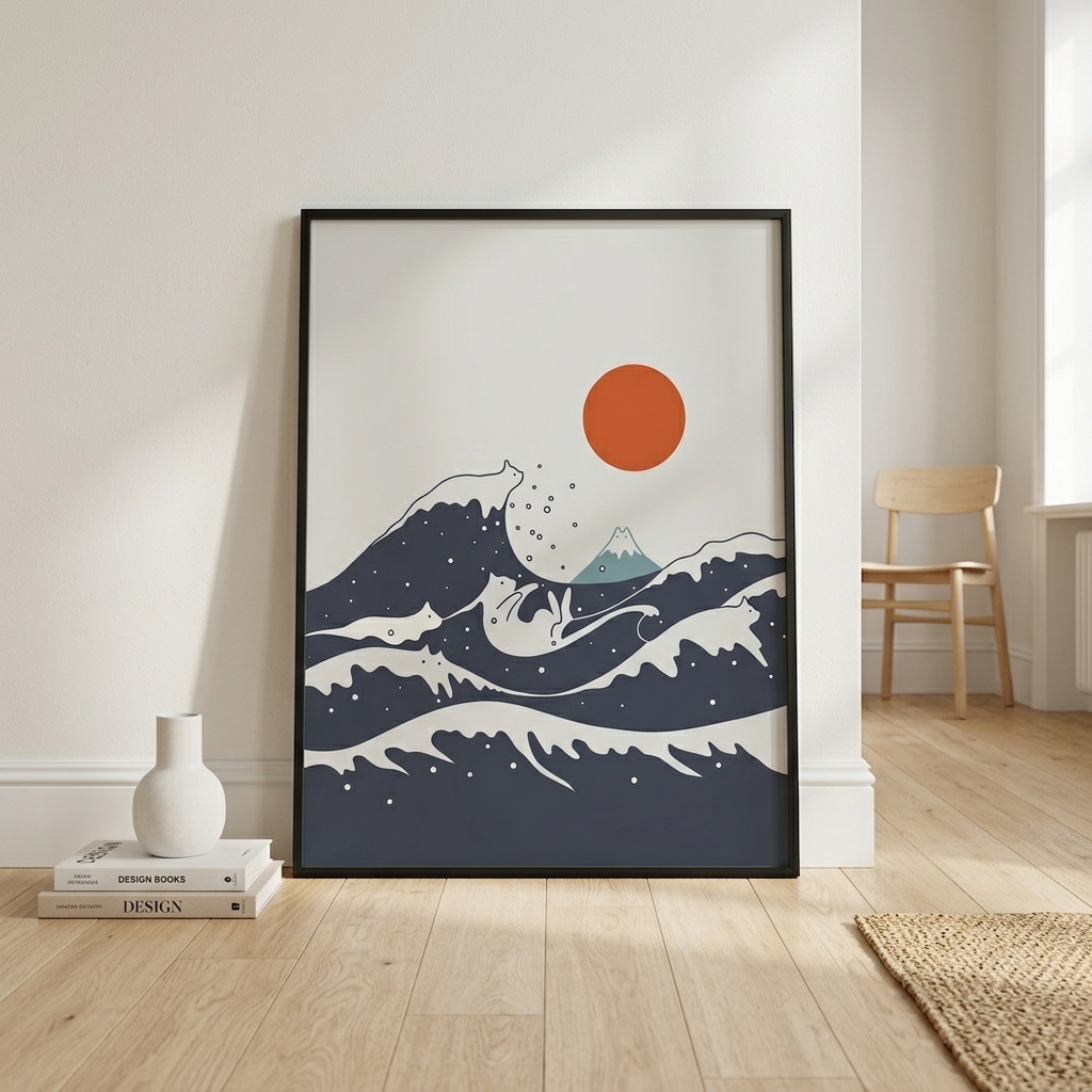 ilovedoodles|貓咪地景55A-海面衝浪貓貓 — 照片 1