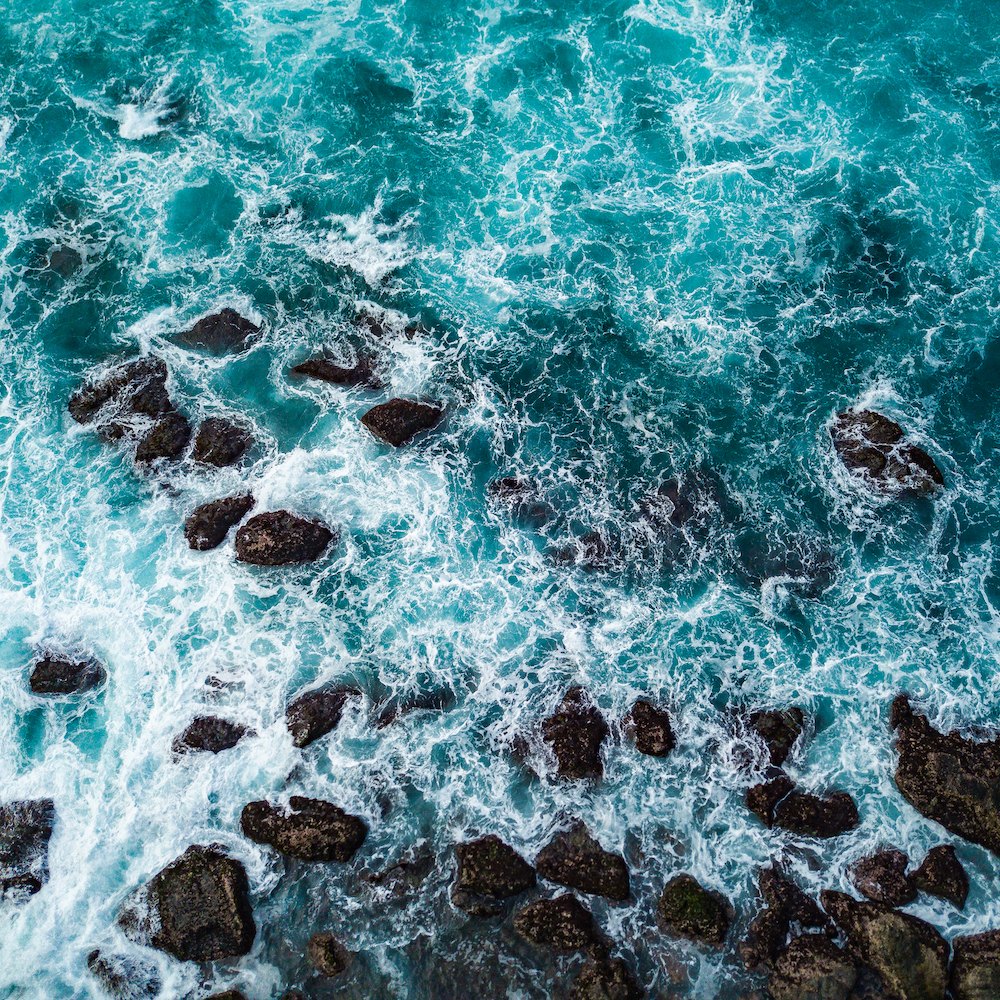 flying off the ground-2 by Loca, a square art print featuring natural landscapes and photographic and realistic imagery, in blue / purple tones. Artwork image.