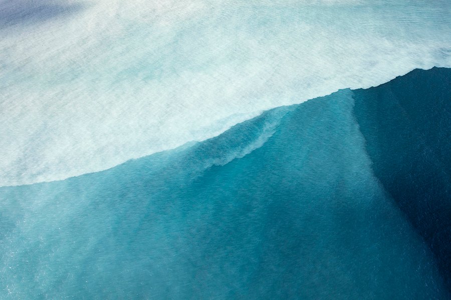 No Stash - Blue Dance by aPo, a horizontal art print featuring natural landscapes and photographic and realistic imagery, in blue and teal and yellow / green tones. Artwork image.