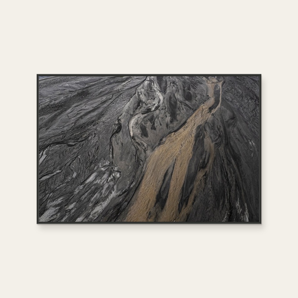 no hiding world - Traces of Survival by aPo, a horizontal art print featuring natural landscapes and photographic and realistic imagery, in black and white and grey tones.