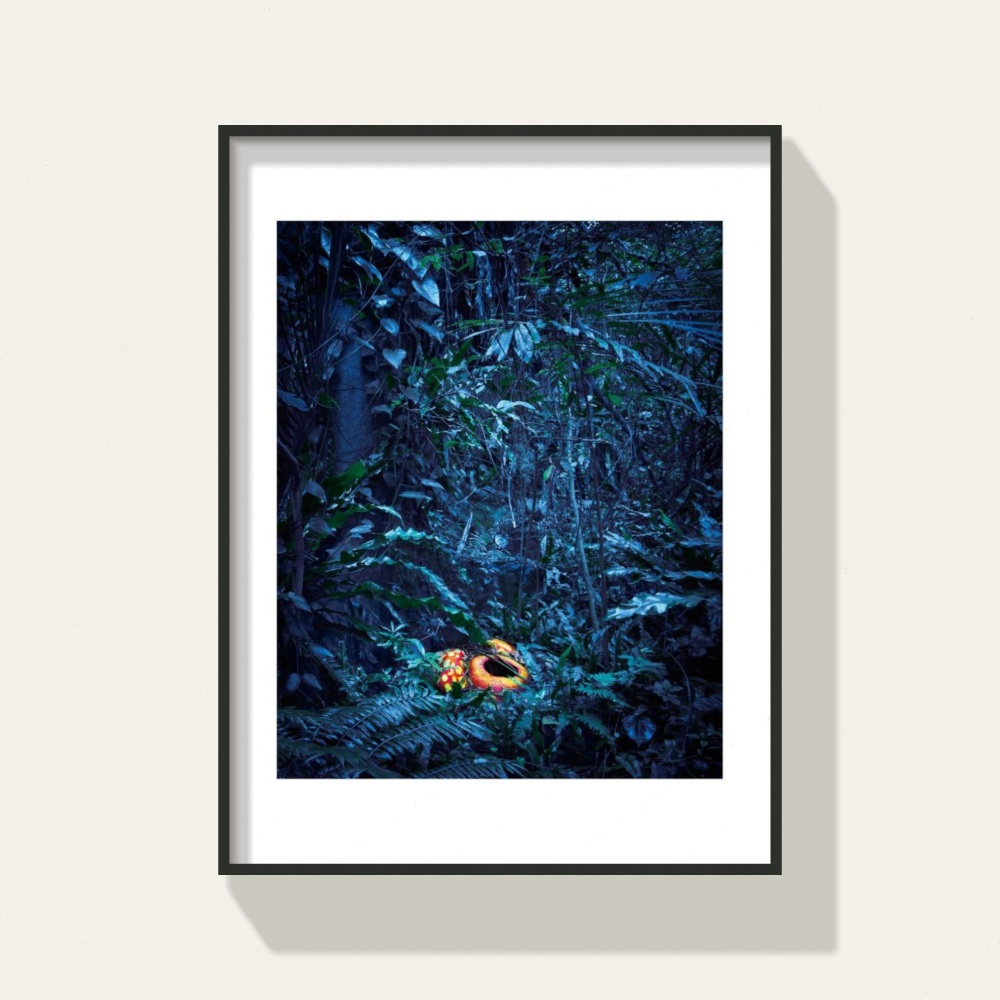 Ghost Park · Tyrannosaurus Rex by Peng Yihang, a vertical limited-edition artwork featuring animals and photographic and realistic imagery, in black and white and blue and purple tones. Cover image.