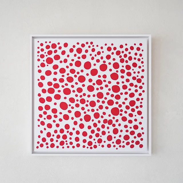 Pray for World Peace in the Sun by Yayoi Kusama, an artist-designed object featuring abstract lines, in red / orange tones. Cover image.
