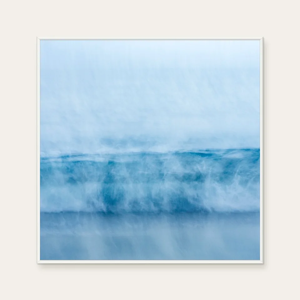 aPo《See Sea · Wave No.2》：粉紅與藍與奶茶／棕色調，自然風景與攝影與寫實題材，方形藝術掛畫。 封面圖片。