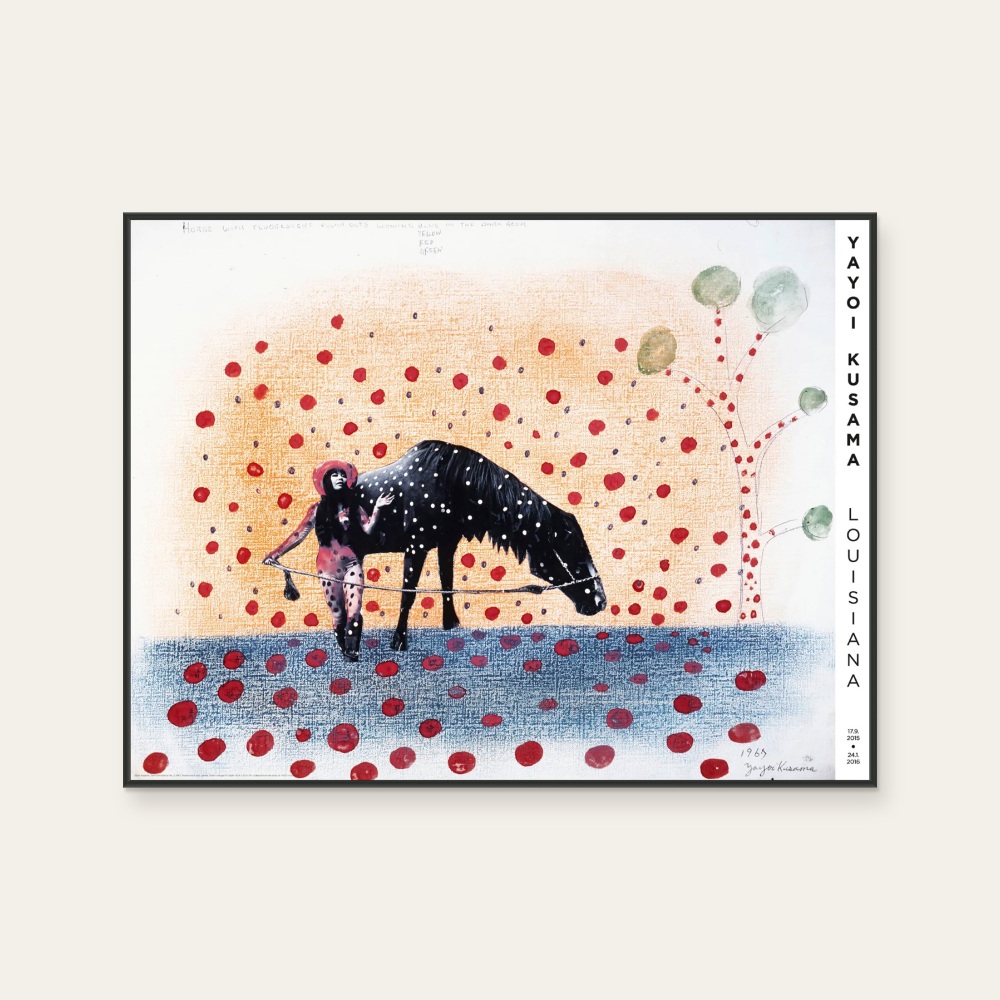 草間彌生 Yayoi Kusama《絕版 · 自我消融 NO. 2 (1967)》：多彩色調，人物與動物題材，橫幅海報。 產品圖片 2。