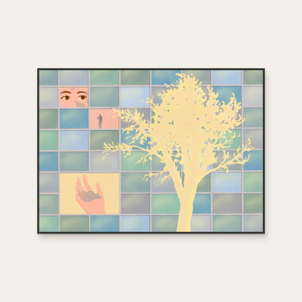 Tree in memory · Warm daily hanging paintings by Zhang Zijun, a horizontal art print featuring flowers and still life, in multicoloured tones. Product image 2.