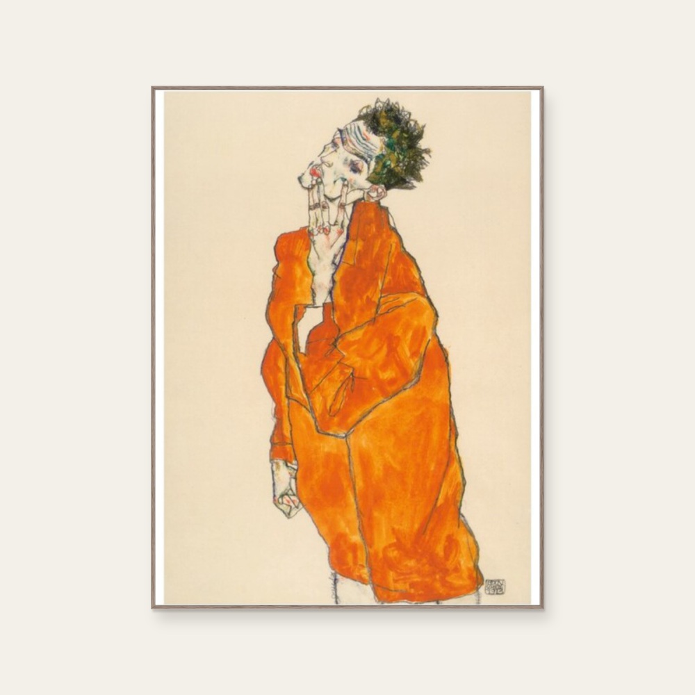 Egon Schiele|Self-Portrait in orange Jacket (橙色夾克的自畫像) — 照片 1