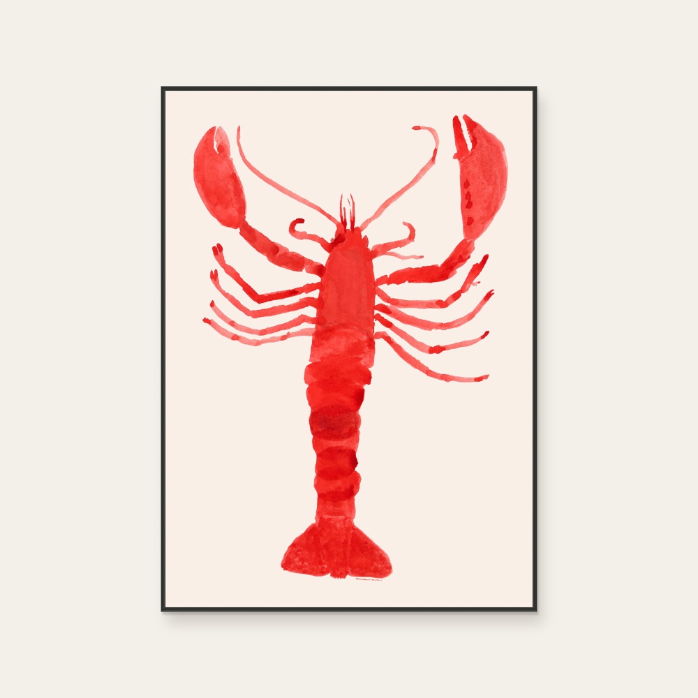 Langosta by Marina Garci a Ferna ndez, a vertical poster featuring animals, in red / orange tones. Product image 2.