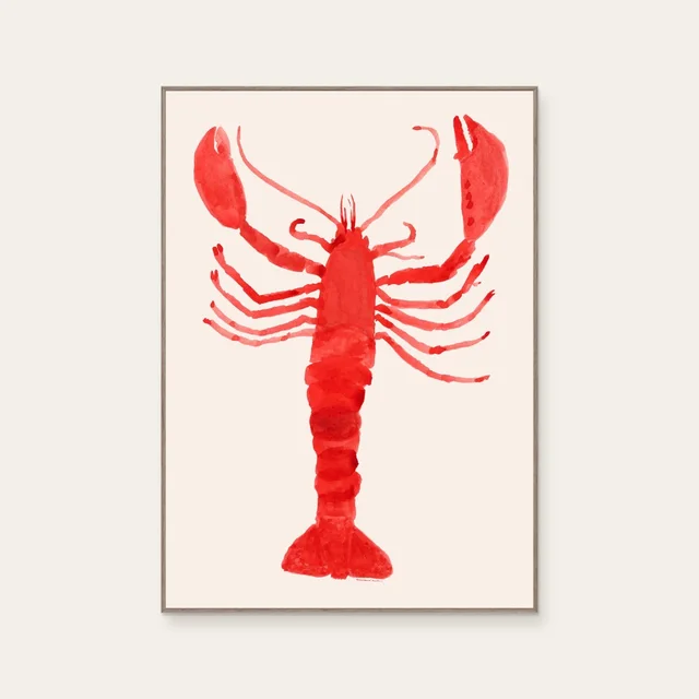 Langosta by Marina García Fernández, a vertical poster featuring animals, in red / orange tones. Cover image.