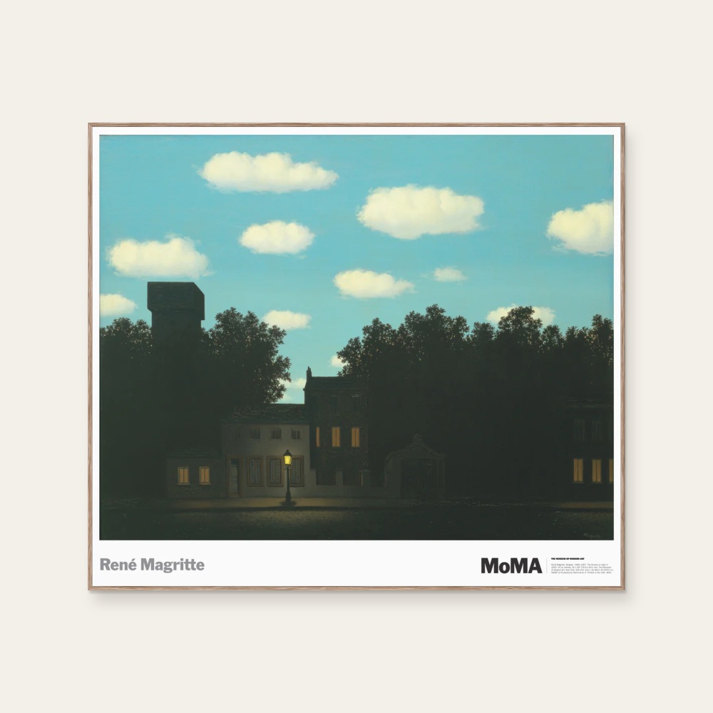 Magritte《Magritte: The Empire of Light II》：藍綠與綠色調，自然風景與攝影與寫實題材，橫幅海報。 產品圖片 2。