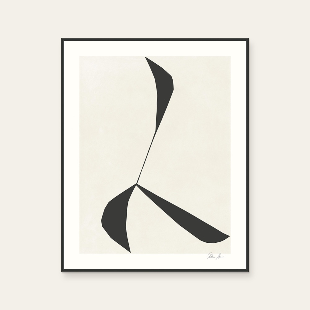 Move no. 05 by Rebecca Hein, a vertical poster featuring abstract lines, in black and white tones. Cover image.