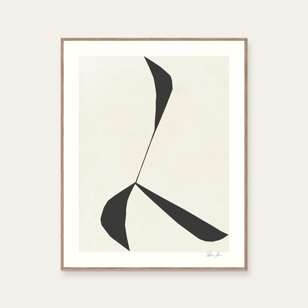 Move no. 05 by Rebecca Hein, a vertical poster featuring abstract lines, in black and white tones. Product image 2.