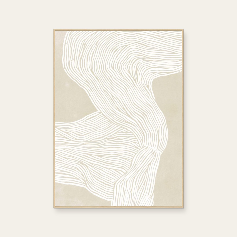 Rebecca Hein《The Line No.08》:奶茶/棕色調,抽象線條題材,直幅海報。 封面圖片。