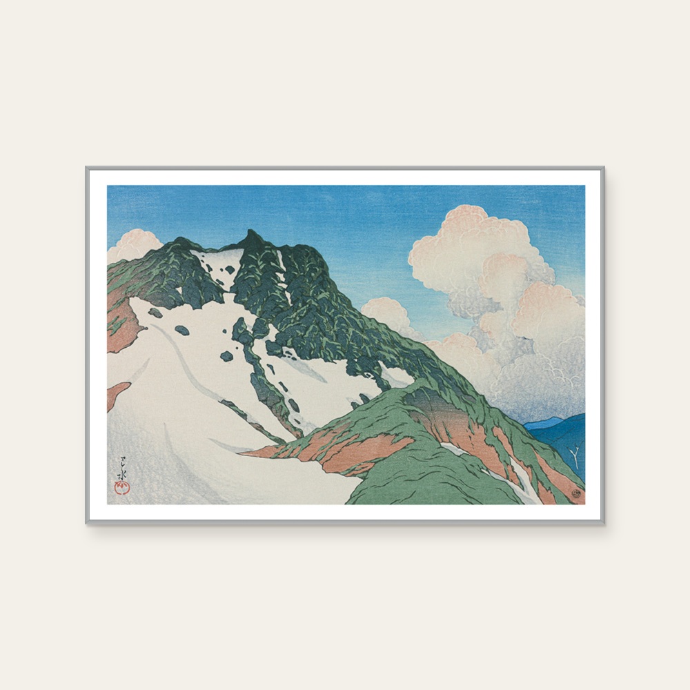 川瀬巴水 Kawase Hasui|白馬山眺望朝日岳 — 照片 1