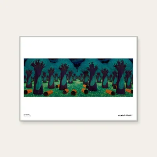 Blue hunt by Per Wizén, a horizontal poster featuring natural landscapes, in teal and green tones. Cover image.
