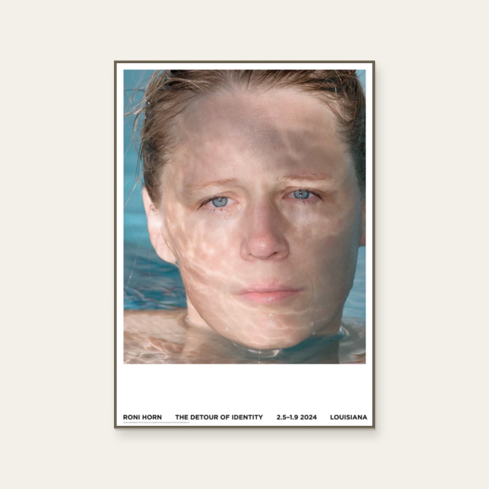 The detour of identity – Weather by Roni Horn, a vertical poster featuring figures and photographic and realistic imagery, in cream / brown and pink tones. Product image 2.