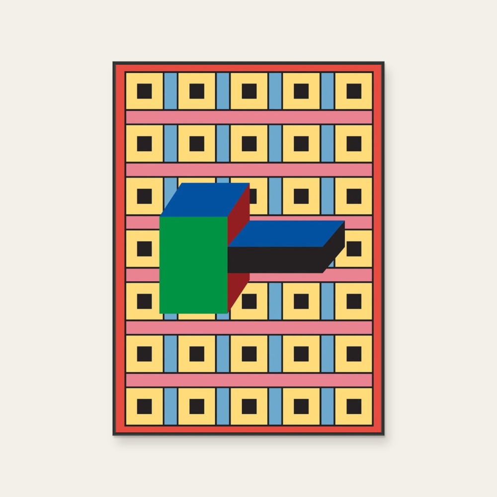 Nathalie du Pasquier《Manifesto 02》：多彩色調，抽象線條題材，直幅海報。 產品圖片 2。