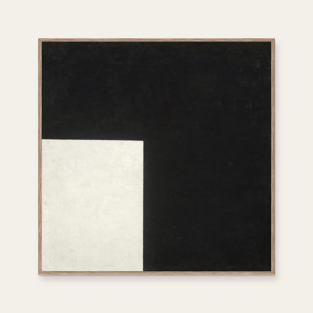卡濟米爾·馬列維奇《Black and White. Suprematist Composition, 1915》：黑白色調，抽象線條題材，方形藝術掛畫。 產品圖片 2。